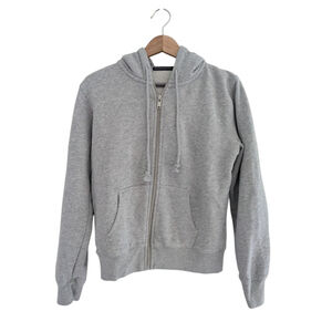 Brandy Melville Neutral Gray Hooded Zip Up Women's Sweatshirt Size S